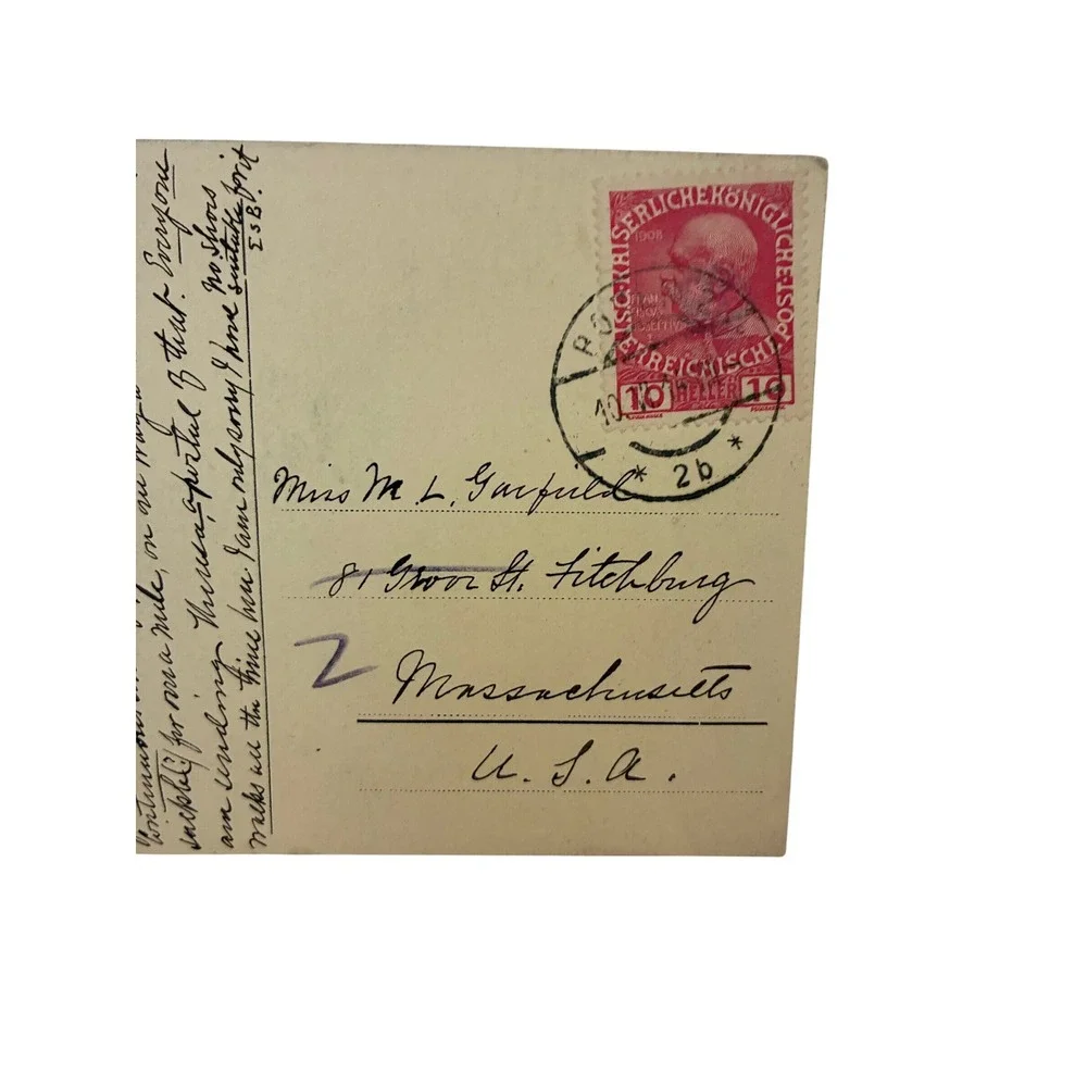 1908 RPPC Postcard Hotel Kaiserkrone Bozen Italy Austro-Hungarian Stamp Postmark